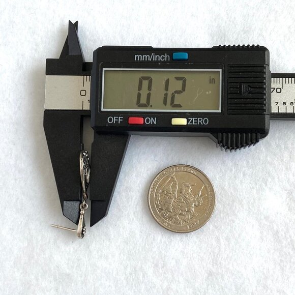 Sterling Silver 925 BOMA MOP Mother Of Pearl Oxidized Scrollwork Dangle Earrings - Picture 15 of 16